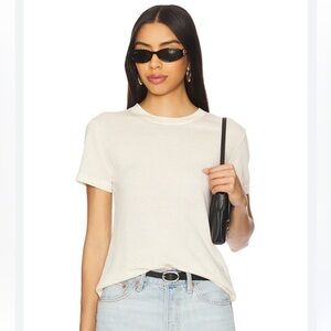 Enza Costa Silk Knit Perfect Tee Ecru